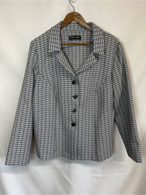 Spago Collection 1990’s black and white tweed blazer womens large